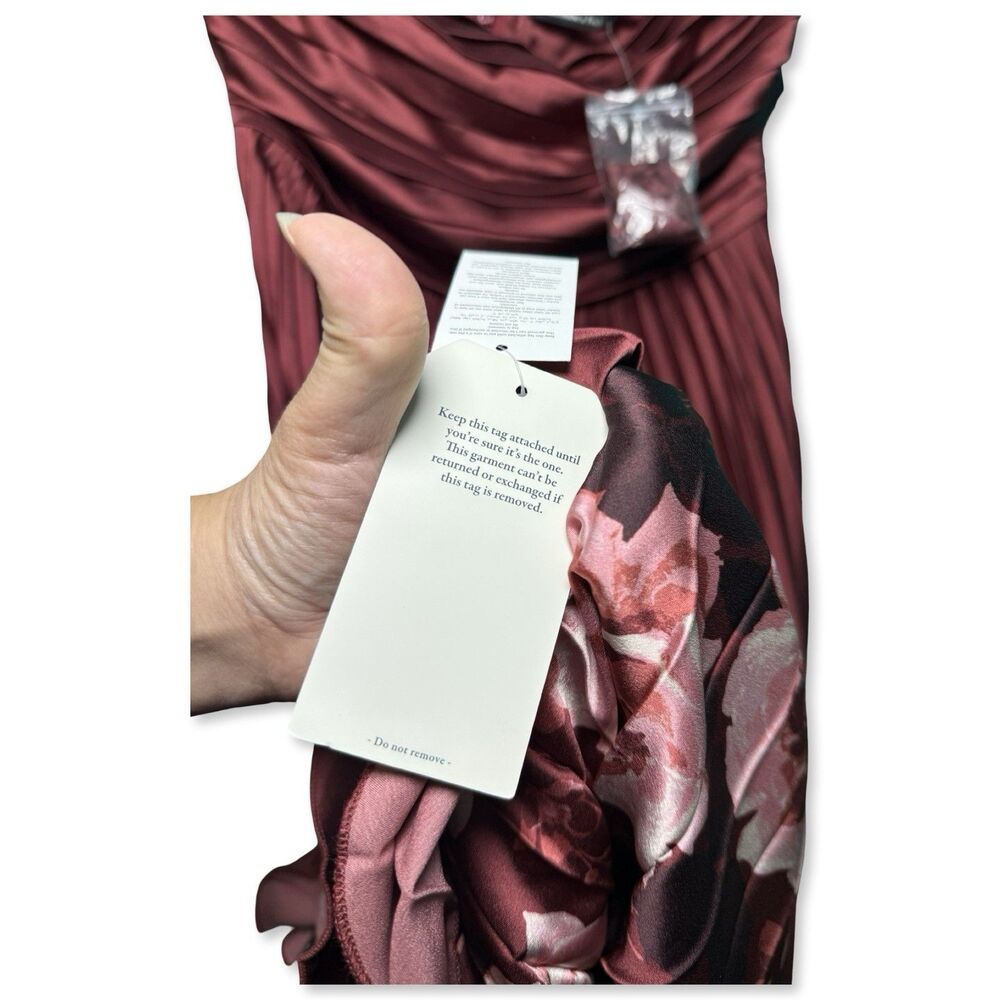 Abercrombie & Fitch Giselle Strapless Satin Maxi Dress | Size L | Rose Floral NW - Picture 4 of 12